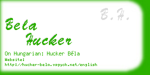 bela hucker business card